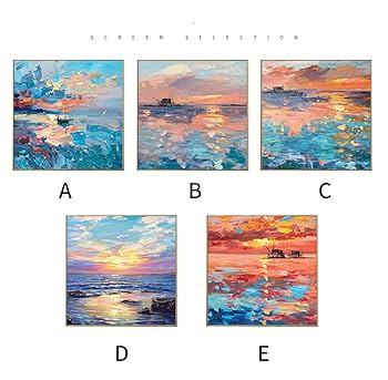 純正な手描きの油絵の抽象画、波風景が大幅に掛けられています。 油絵】【真夏の海】 #油絵 #手書き #アート #絵画販売 #絵画 #絵